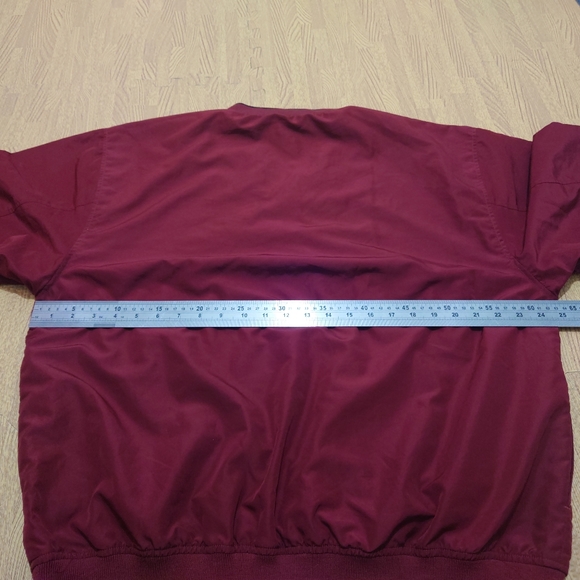 Vintage 90s Windbreaker Sweatshirt Men's Large Red Long Sleeve Rotary Club - Picture 10 of 14